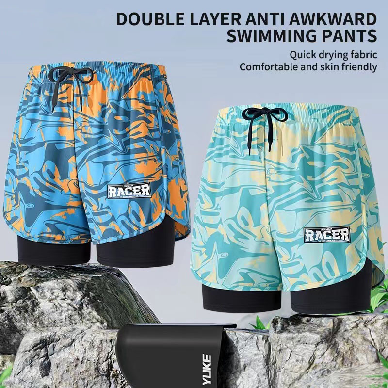 Swim Trunk Quick Dry - Troncos de natação adulto dupla camada