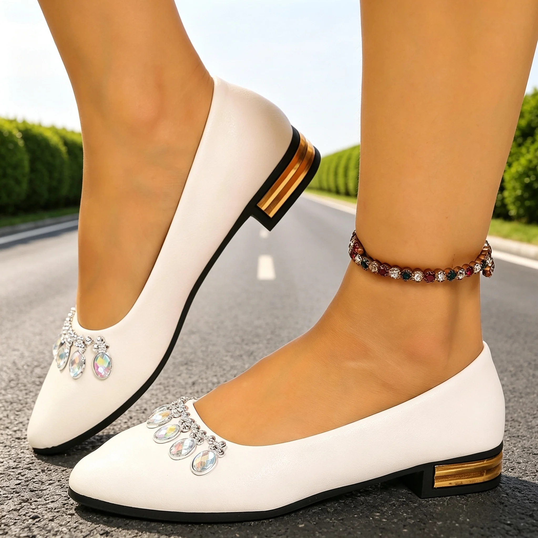 Espadrille Slip On - Sapatilhas Femininas de Bico Fino, Tamanhos