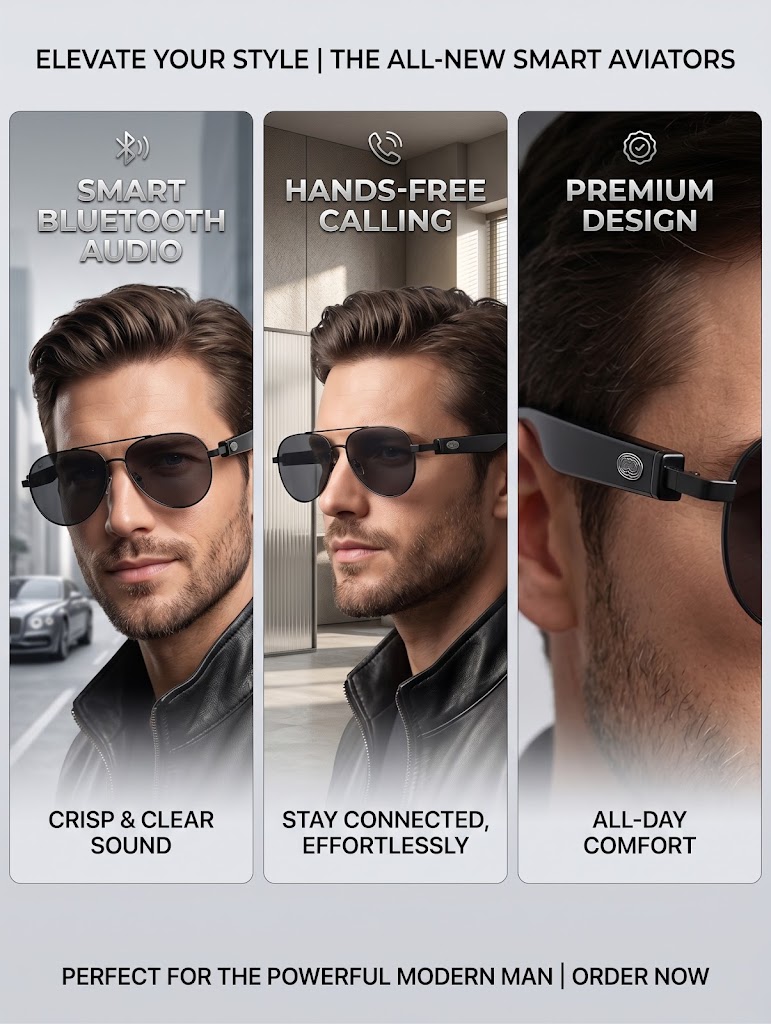 Óculos de Sol Inteligentes Blu - Sunglasses Aviator Polarized avaliação e preço