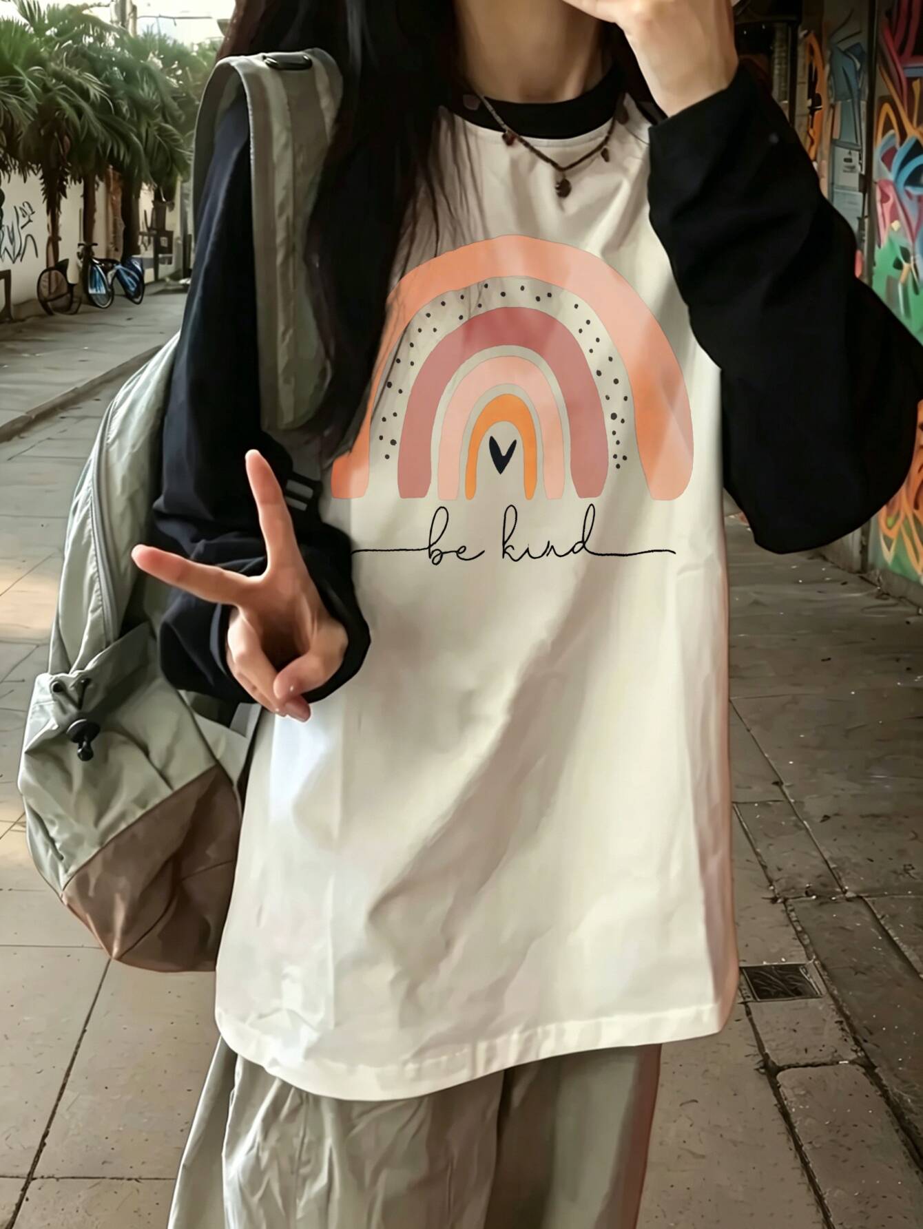 Camiseta harajuku vintage casu - Tee Graphic Print avaliação e preço