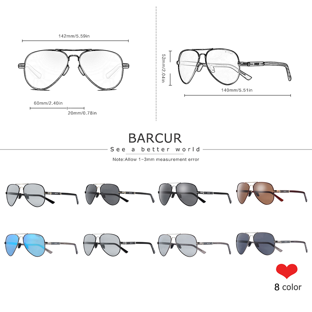 BARCUR-Óculos de sol polarizad - Sunglasses Aviator Polarized avaliação e preço